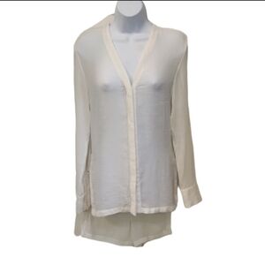 Helmut Lang Crepe Semi Sheer Summer Top